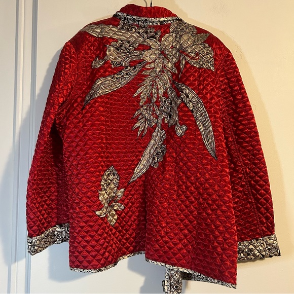 Chico's Oversized Abstract Print Quilted Jacket - Picture 2 of 11